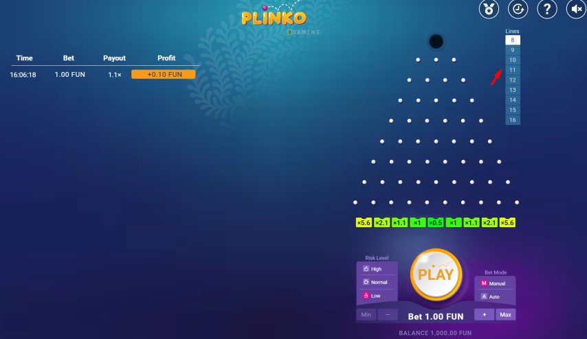 Παίξτε το παιχνίδι Plinko - Online Καζίνο